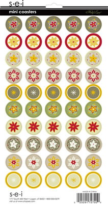 SEI - Holly Lane Mini Coasters  (sold in 3's)